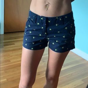 Uniqlo navy blue shorts with Palm tree detail Sz 0